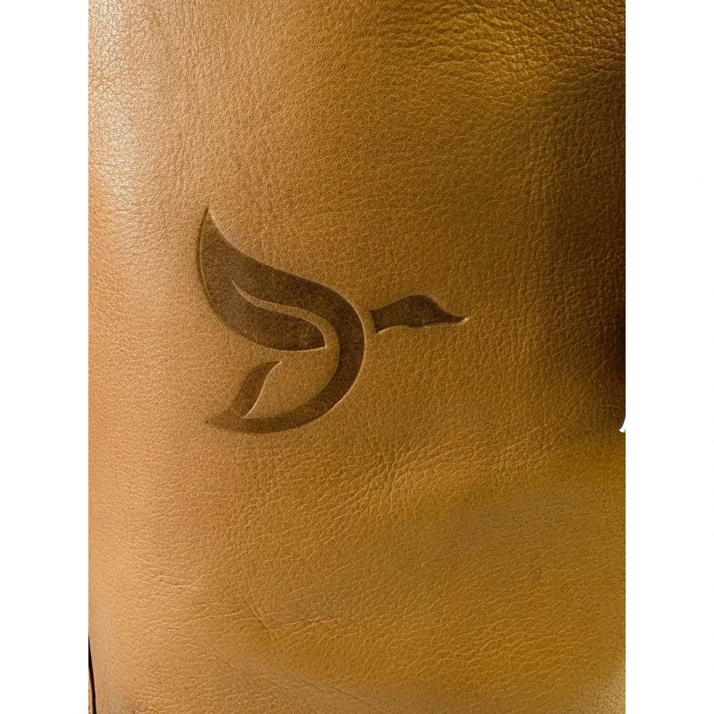 TICA Honey Leather With Duck Embossed Double Wine Travel Golf Bottle Bag